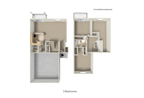 Floor plan for 3 beds, 1.5 baths, 1569 sqft